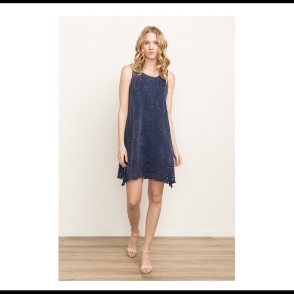 Mystree Laser Cut Bottom Washed Dress - Picture 5 of 5